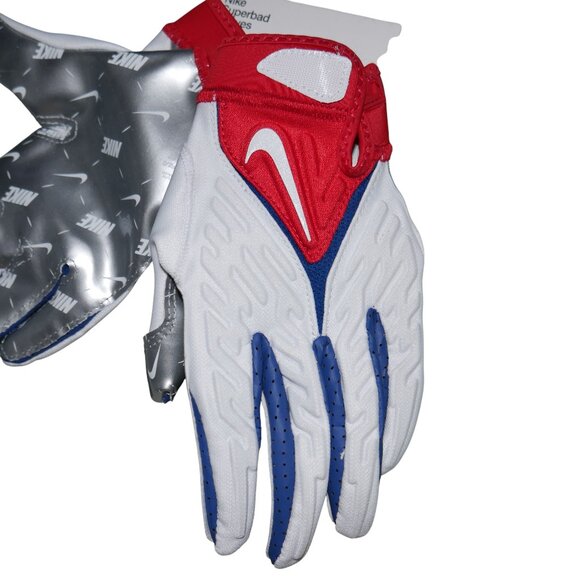 Nike Superbad 6.0 Padded Football Gloves Size M Red White Blue USA NWT - Picture 3 of 7